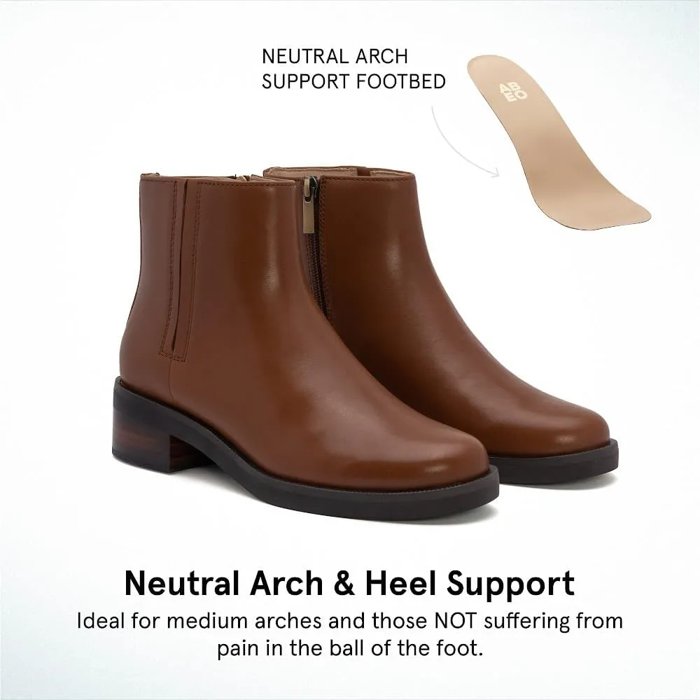 ABEO Traverse Ankle Booties for Women | Fall Boots for Women | Water Resistant Leather | Built-In Orthotic Insole