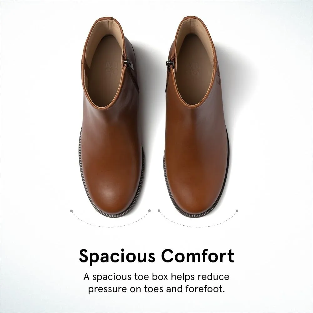ABEO Traverse Ankle Booties for Women | Fall Boots for Women | Water Resistant Leather | Built-In Orthotic Insole