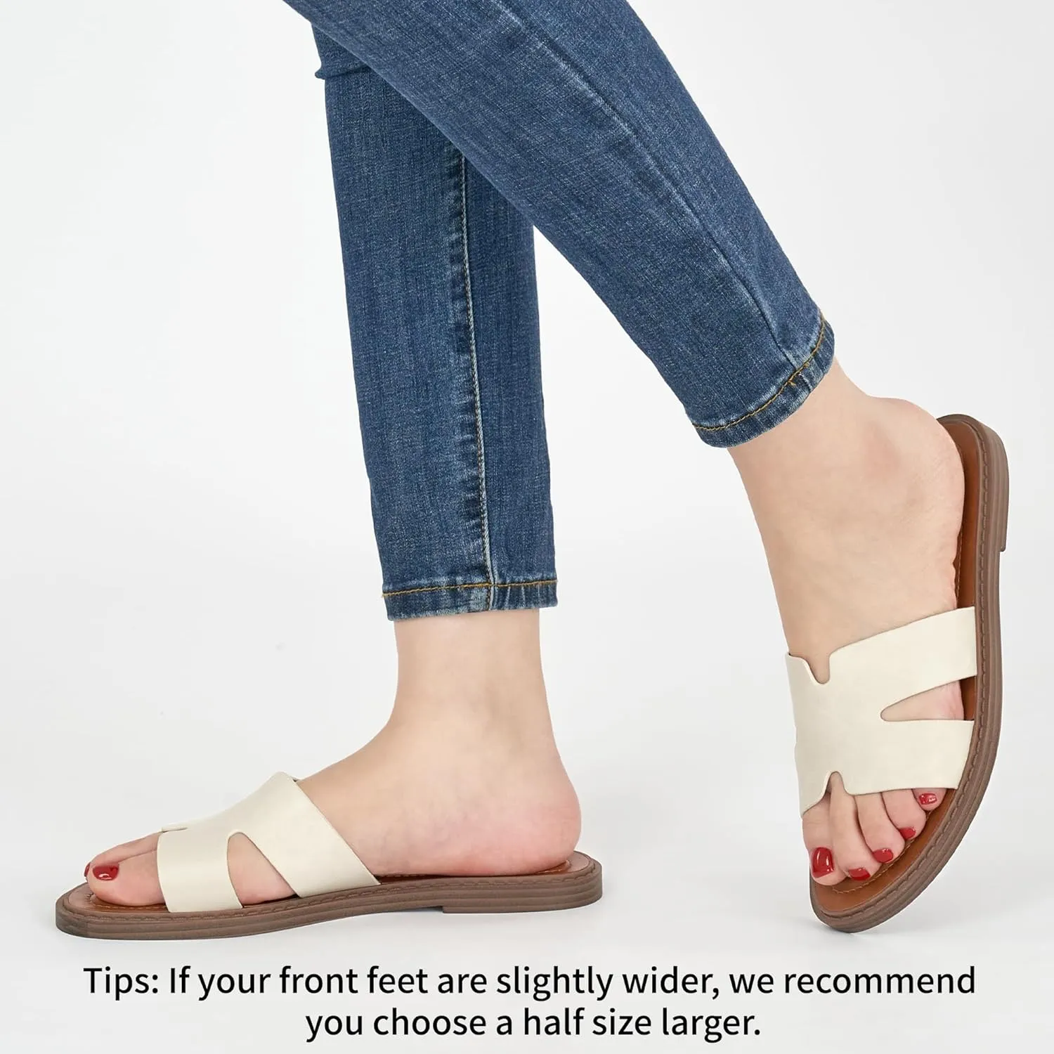 Ablanczoom Flat Sandals for Women Slides: Comfortable Slip On Womens Flats Shoes Dressy Summer Casual Beach Sandal 2025