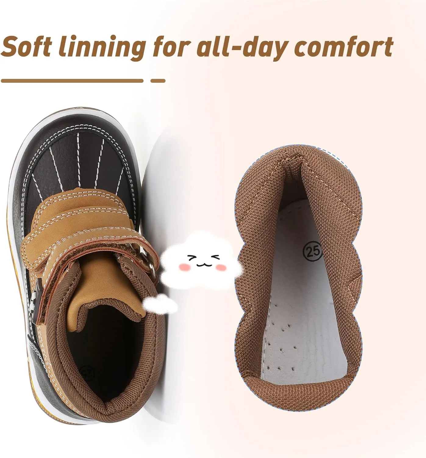 Ahannie Boys Girls Boots Toddler Kids Fall Winter Boots Water Resistant Outdoor Ankle Shoes(Toddler/Littler Kid)