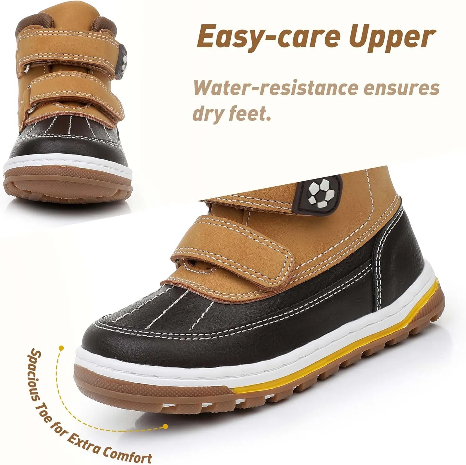 Ahannie Boys Girls Boots Toddler Kids Fall Winter Boots Water Resistant Outdoor Ankle Shoes(Toddler/Littler Kid)