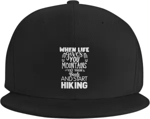 Baseball Cap When Life Gives You Mountains Put Your Boots On1 Vintage Adjustable Sports Hats Outdoor Caps Black