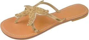 Beach Sandals for Woman Summer Fashion Starfish Slippers Casual Lightweight Slip-on Open Toe Thong Flip Flops Breathable Knitted Pentagram Outdoor Slippers