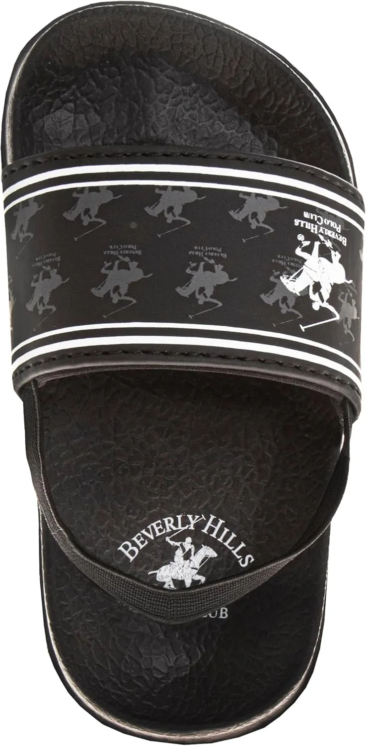 Beverly Hills Polo Club Boy's Slides Comfortable Non-Slip Sandals (Toddler-Big Kid)