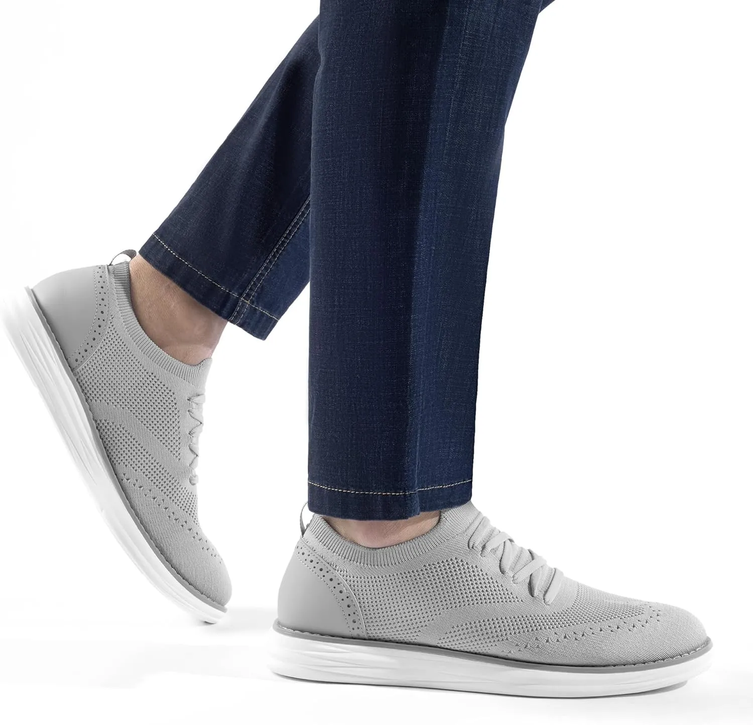 Bruno Marc Men's KnitFlex Craft Mesh Oxfords Sneakers Casual Dress Lace-Up Lightweight Walking Shoes