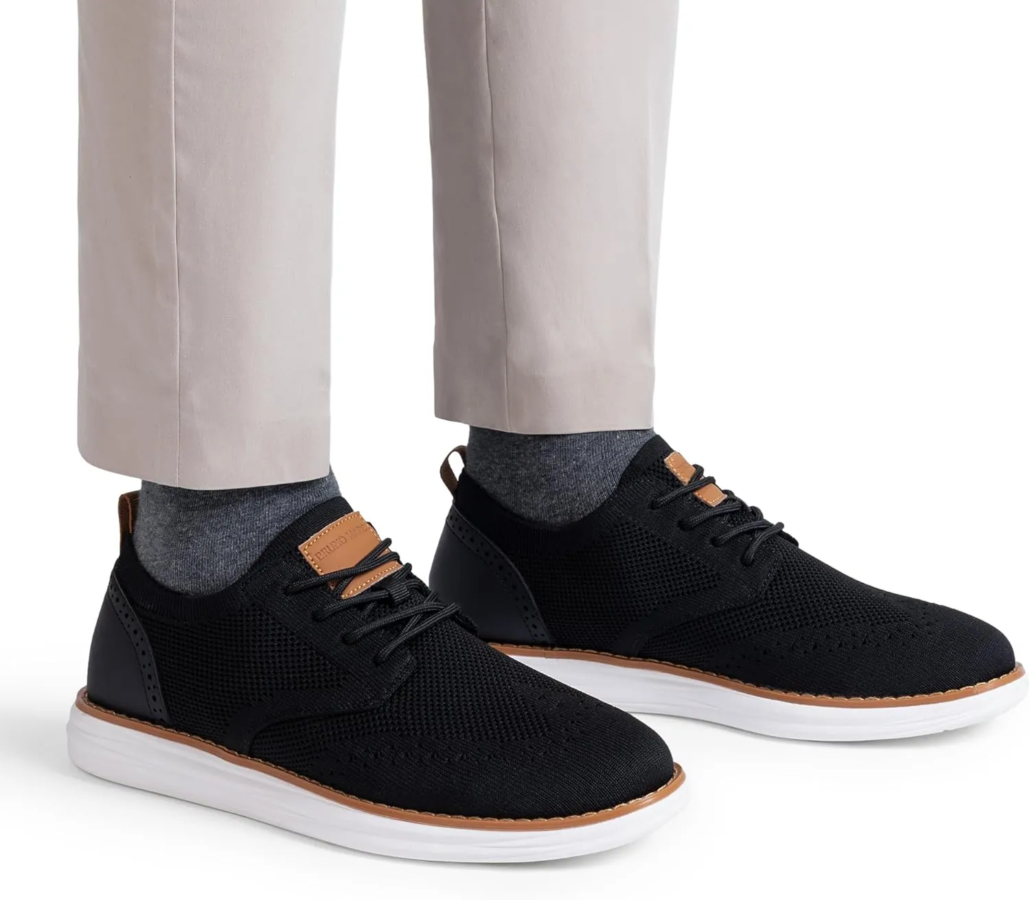 Bruno Marc Men's KnitFlex Craft Mesh Oxfords Sneakers Casual Dress Lace-Up Lightweight Walking Shoes