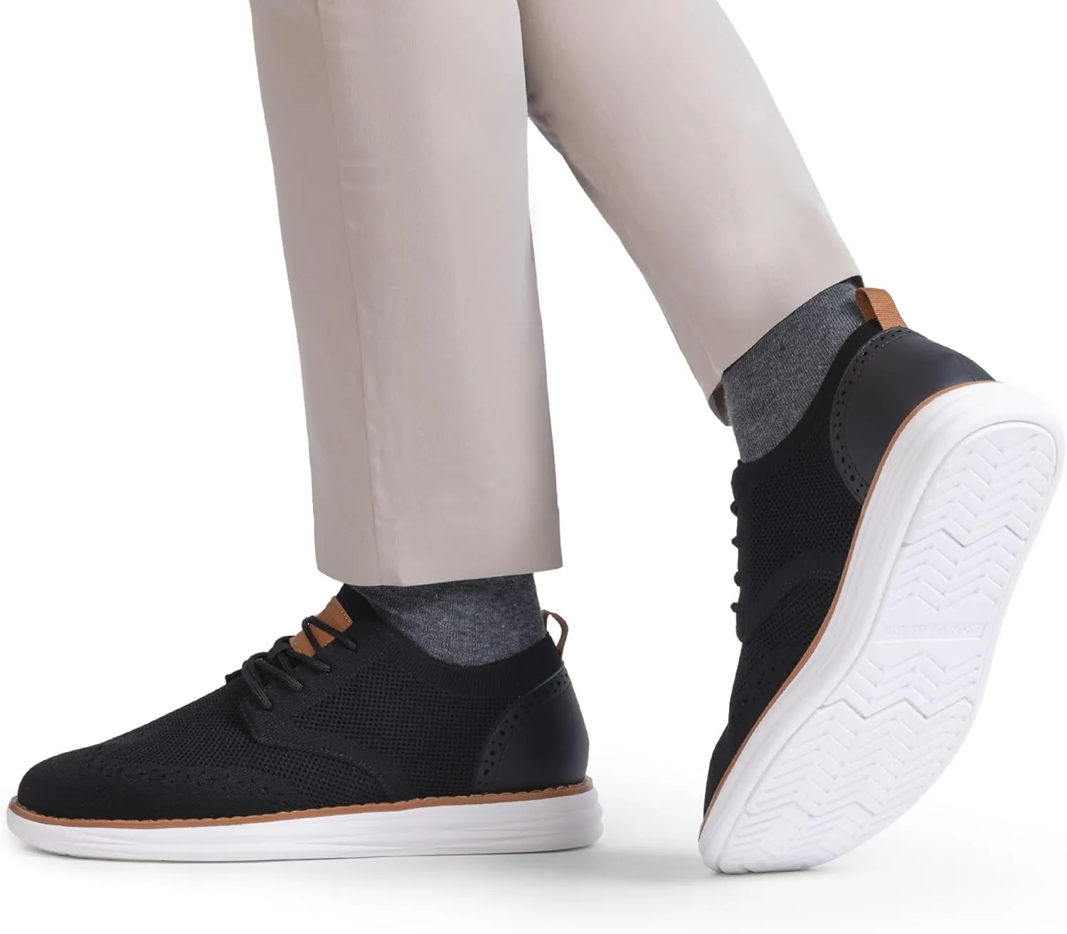 Bruno Marc Men's KnitFlex Craft Mesh Oxfords Sneakers Casual Dress Lace-Up Lightweight Walking Shoes
