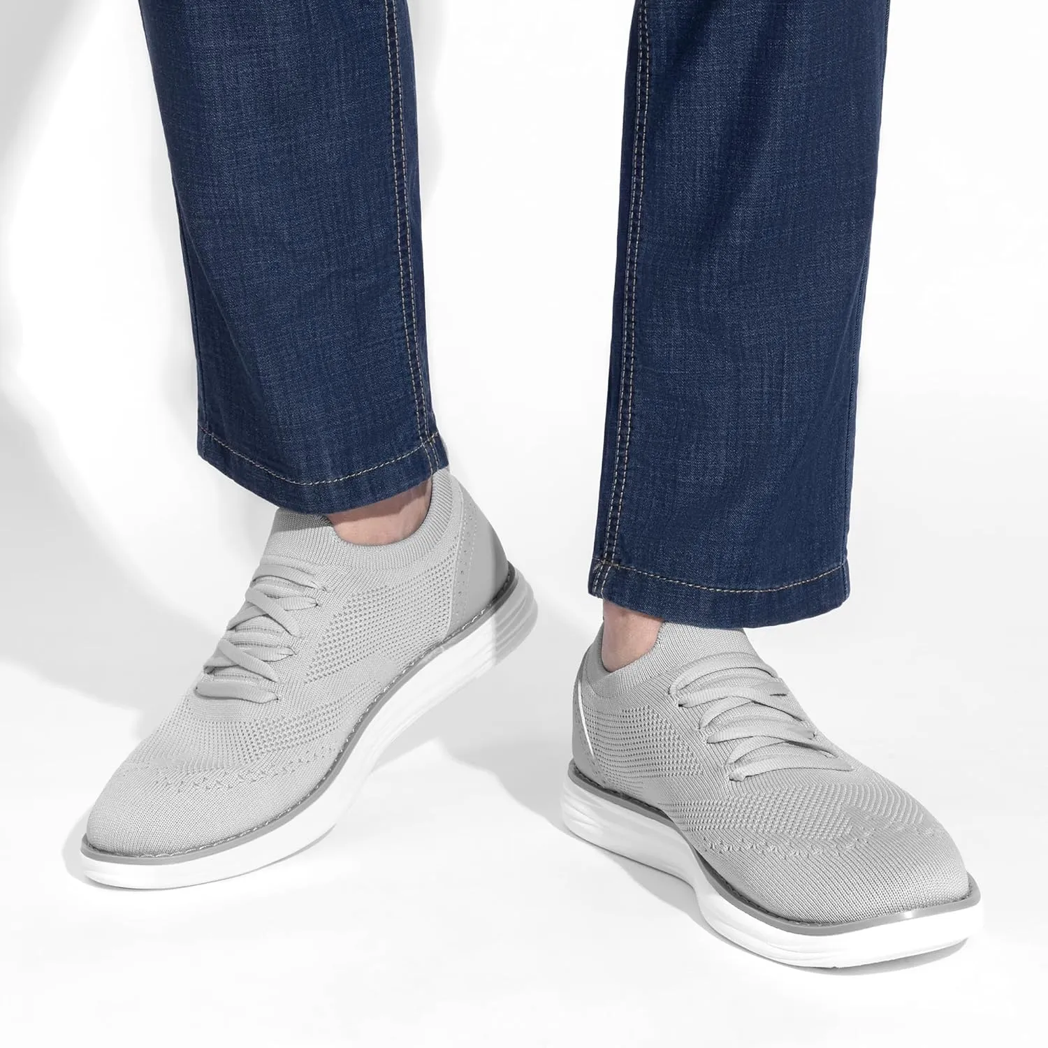 Bruno Marc Men's KnitFlex Craft Mesh Oxfords Sneakers Casual Dress Lace-Up Lightweight Walking Shoes
