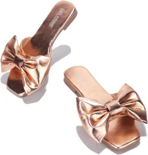Cape Robbin Juju Sandals Slides for Women, Womens Mules Slip On Shoes with Bow - Sandals Slides for Women, Womens Mules Slip On Shoes with Bow