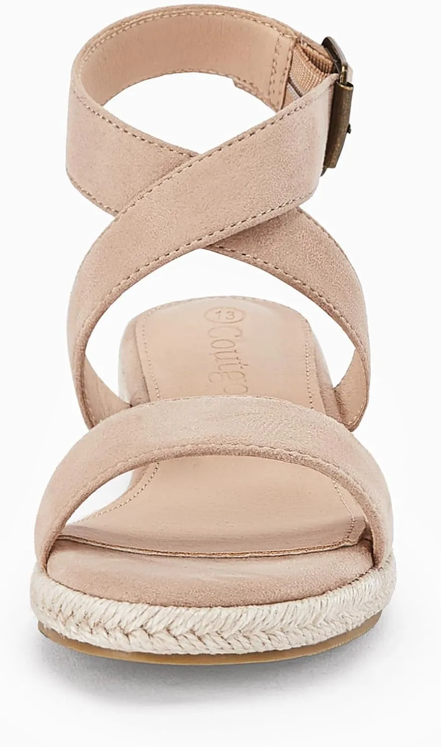 Coutgo Girls Wedge Sandals Cross Strap Espadrille Platform Open Toe Summer Shoes Toddler Little Big Kid