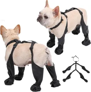 Dog Boots Waterproof for Winter - Anti-Slip Paw Shoes for Snow & Rain | Non-Slip Reflective Pet Boots with Adjustable Straps, Small/Medium Dogs