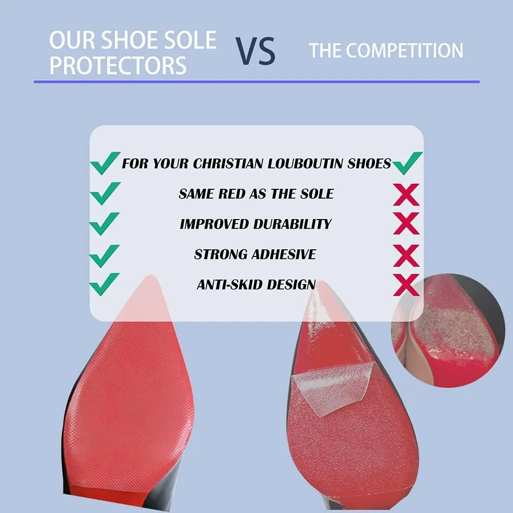 Dr. Foot Shoe Sole Protectors for high-Heels, Self Adhesive Silicone Non-Slip Shoes Cover Bottoms for Women