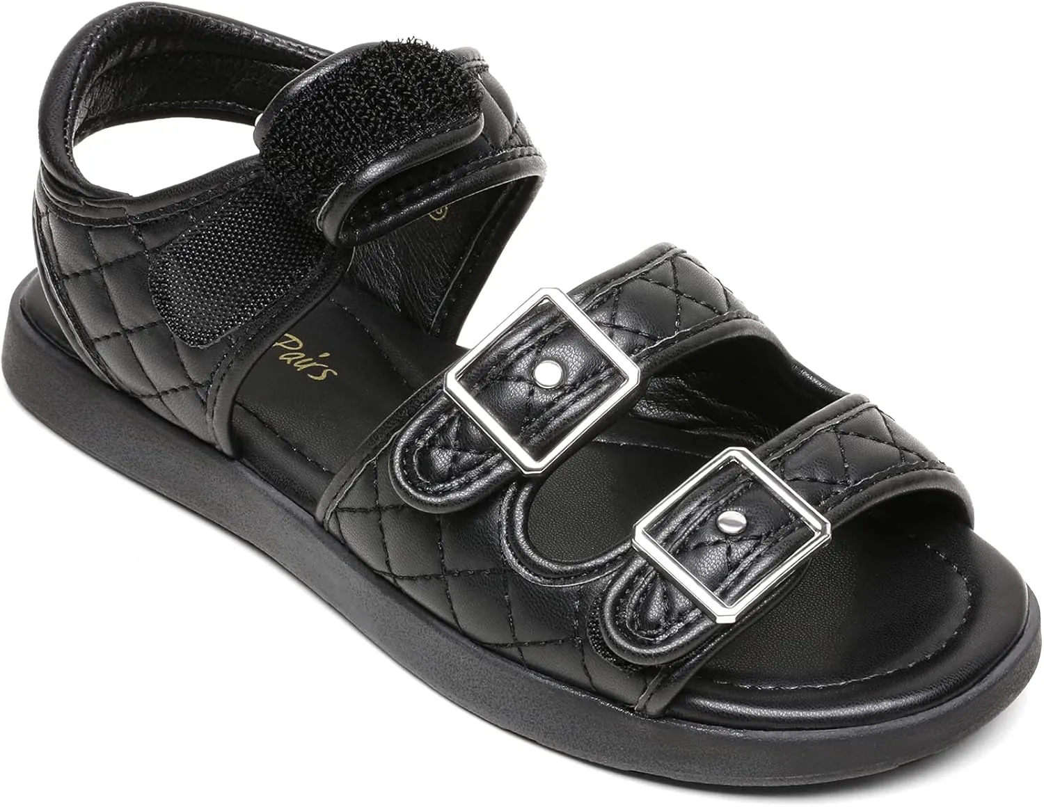 DREAM PAIRS Girls Sandals Open Toe Summer Shoes with Adjustable Strap Buckle Toddler/Little Kid