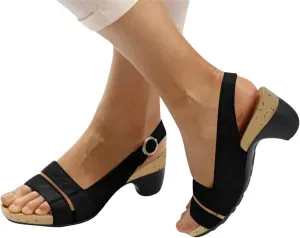 Eduavar Orthopedic Sandals for Women, Womens Sandals Orthopedic Sandals Dressy Open Toe Low Heel Sandals with Ankle Strap