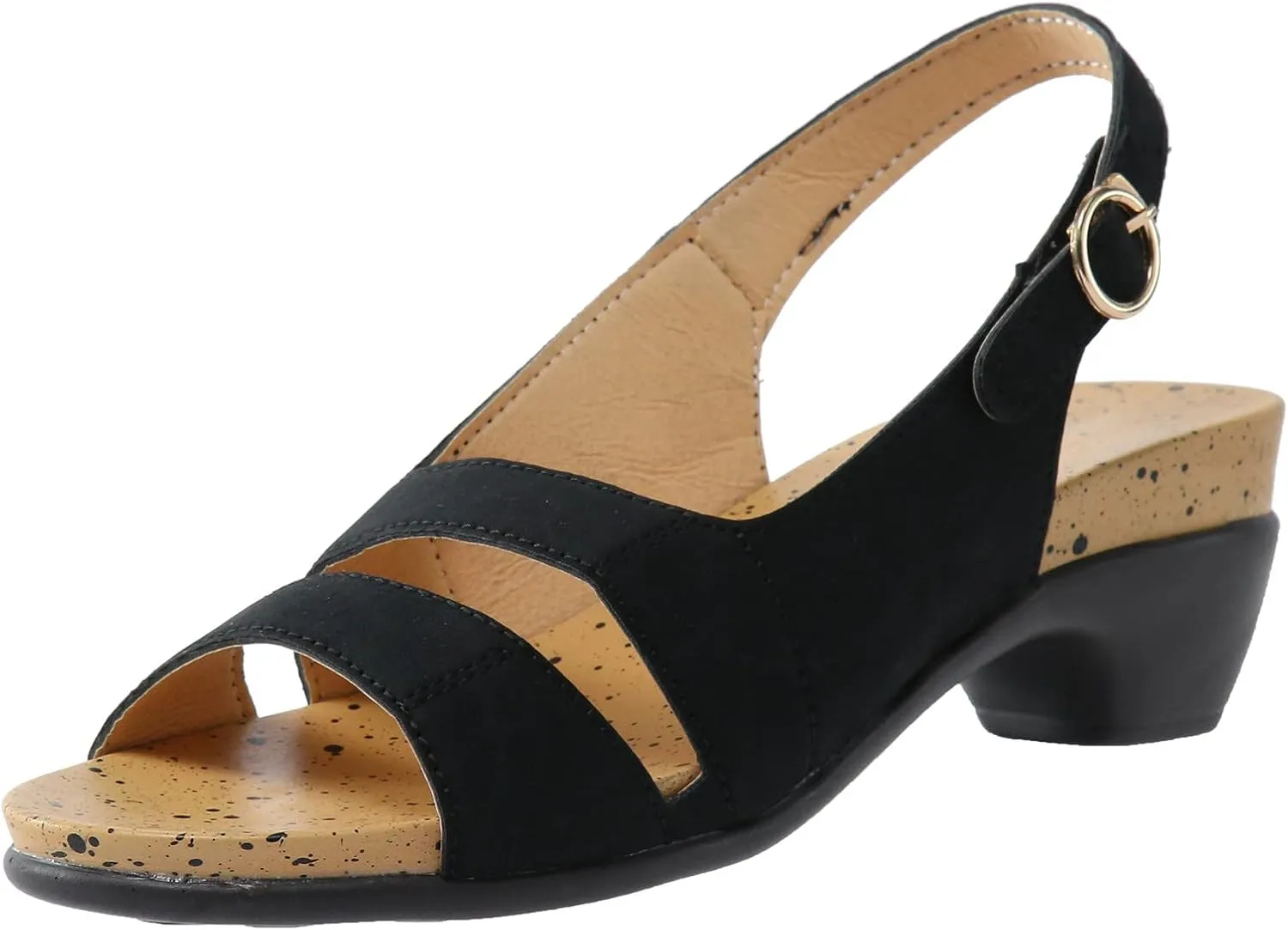 Eduavar Orthopedic Sandals for Women, Womens Sandals Orthopedic Sandals Dressy Open Toe Low Heel Sandals with Ankle Strap