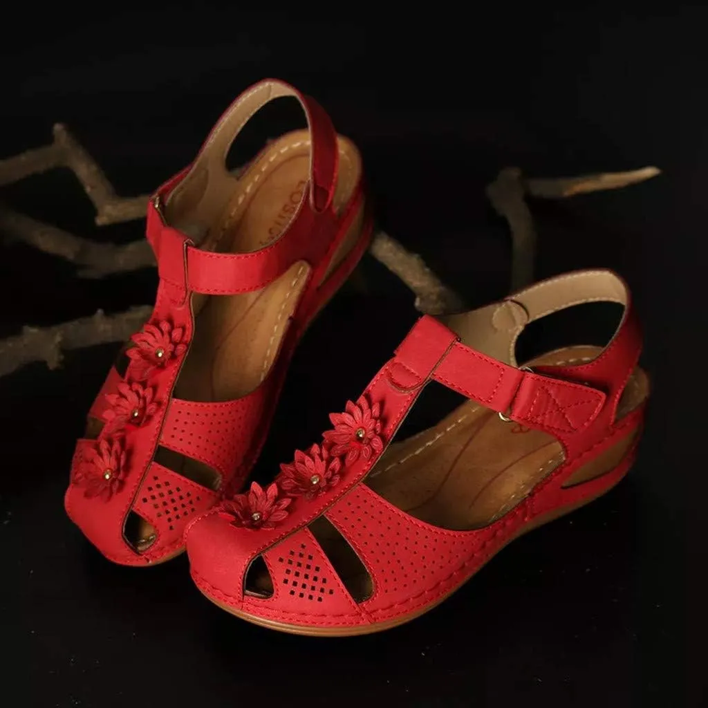Eduavar Sandals for Women Dressy Summer, Womens Sandals Dressy Hollow Sole Platform Sandals Summer Round Toe Outdoor Shoes