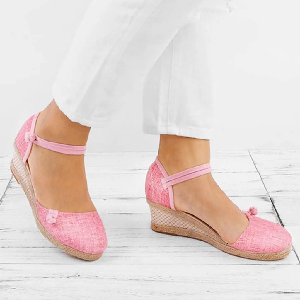 Espadrille Wedge,Womens Wedges Sandals Espadrilles Platform Closed Open Toe Ankle Strap Slingback Summer Casual Lace Up Buckle Retro Ankle-Tie Classic Low Heel 2025 Beach Dress Wedge Shoes