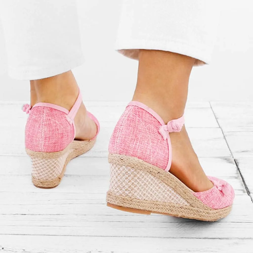 Espadrille Wedge,Womens Wedges Sandals Espadrilles Platform Closed Open Toe Ankle Strap Slingback Summer Casual Lace Up Buckle Retro Ankle-Tie Classic Low Heel 2025 Beach Dress Wedge Shoes