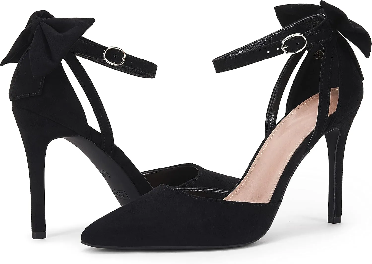 Fashare Womens High Heels Bow Tie Back Sexy Stiletto Ankle Strap Wedding Dress Pumps Shoes