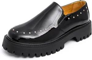 Fashion Sparkly Patent Leather Modern Round Toe Slip On Loafers for Men Lightweight Penny Formal Business Wedding Prom Dress Shoes