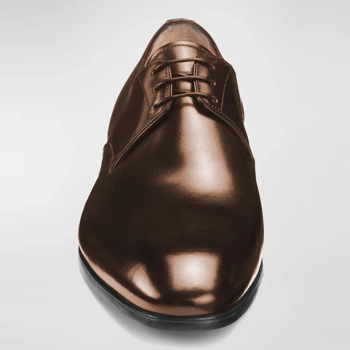 FSJ Men's Classic Shiny Leather Lace-Up Oxfords Modern Almond Toe Stacked Heel Formal Derby Business Dress Shoes Size 4-16 US