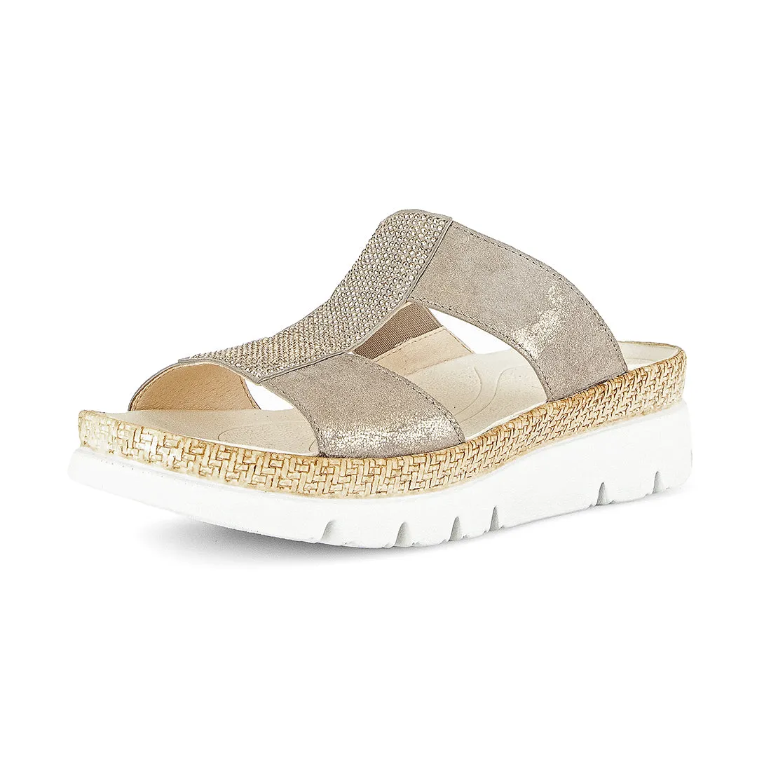 GABOR Sand/guld nubuck sandal