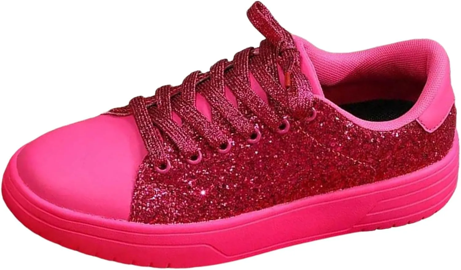 Glitter Sneakers for Women Shiny Casual Shoes Bling Sequin Concert Low Cut Lace up Shoe for Wedding Party Bride Dress