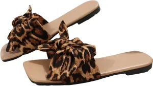 GORGLITTER Women's Bow Sandals Square Open Toe Slip on Dressy Summer Sandals