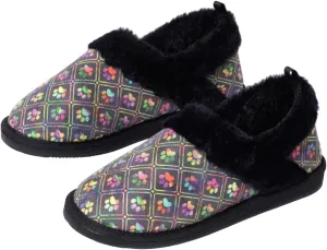 GreaterGood Paw Print Faux Fur Lined Indoor/Outdoor Slippers