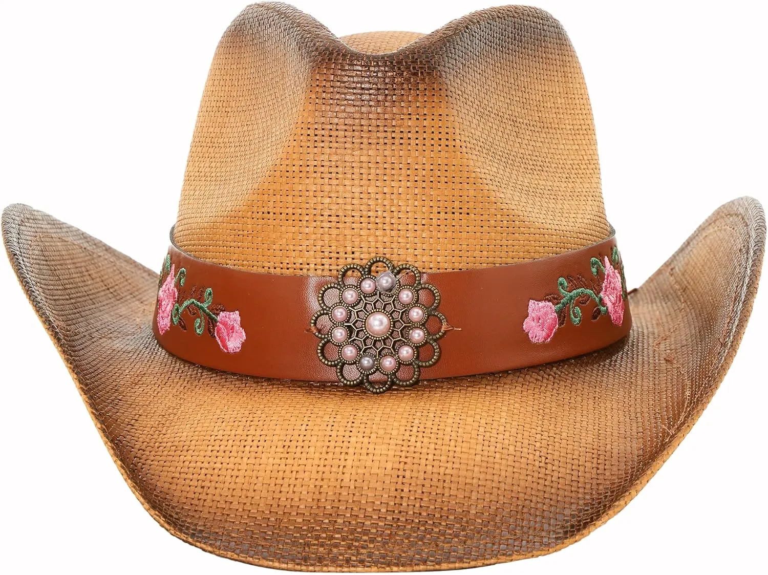 grinderPUNCH Western Outback Cowboy Hat Men's Women's Style Classic Straw Western Cowgirl Hat