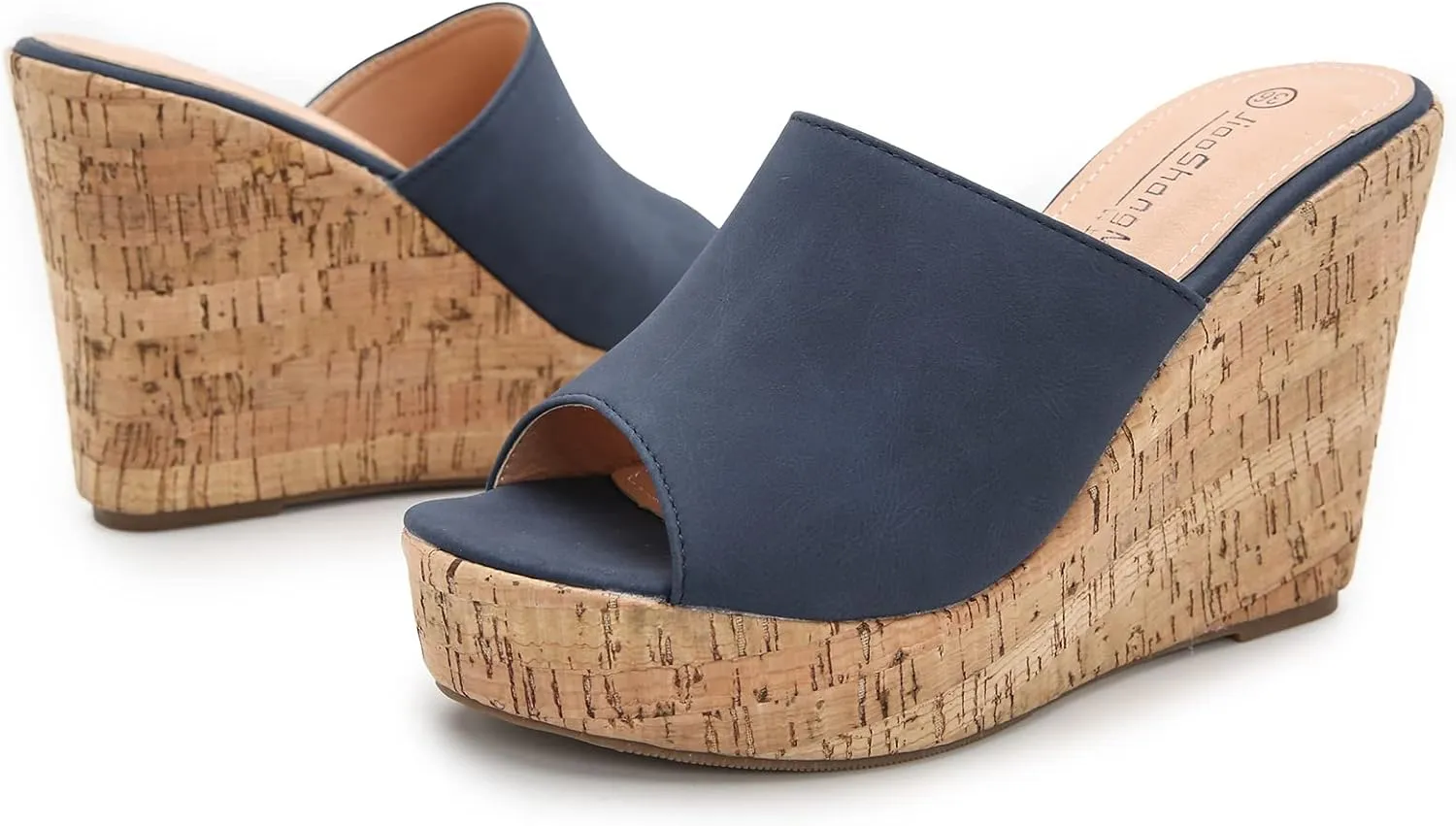 GUNIYIFS Women Open Toe Wedge Sandals Suede Casual Beach Platform Sandals Women Dressy Summer Slip on High Heels Espadrilles