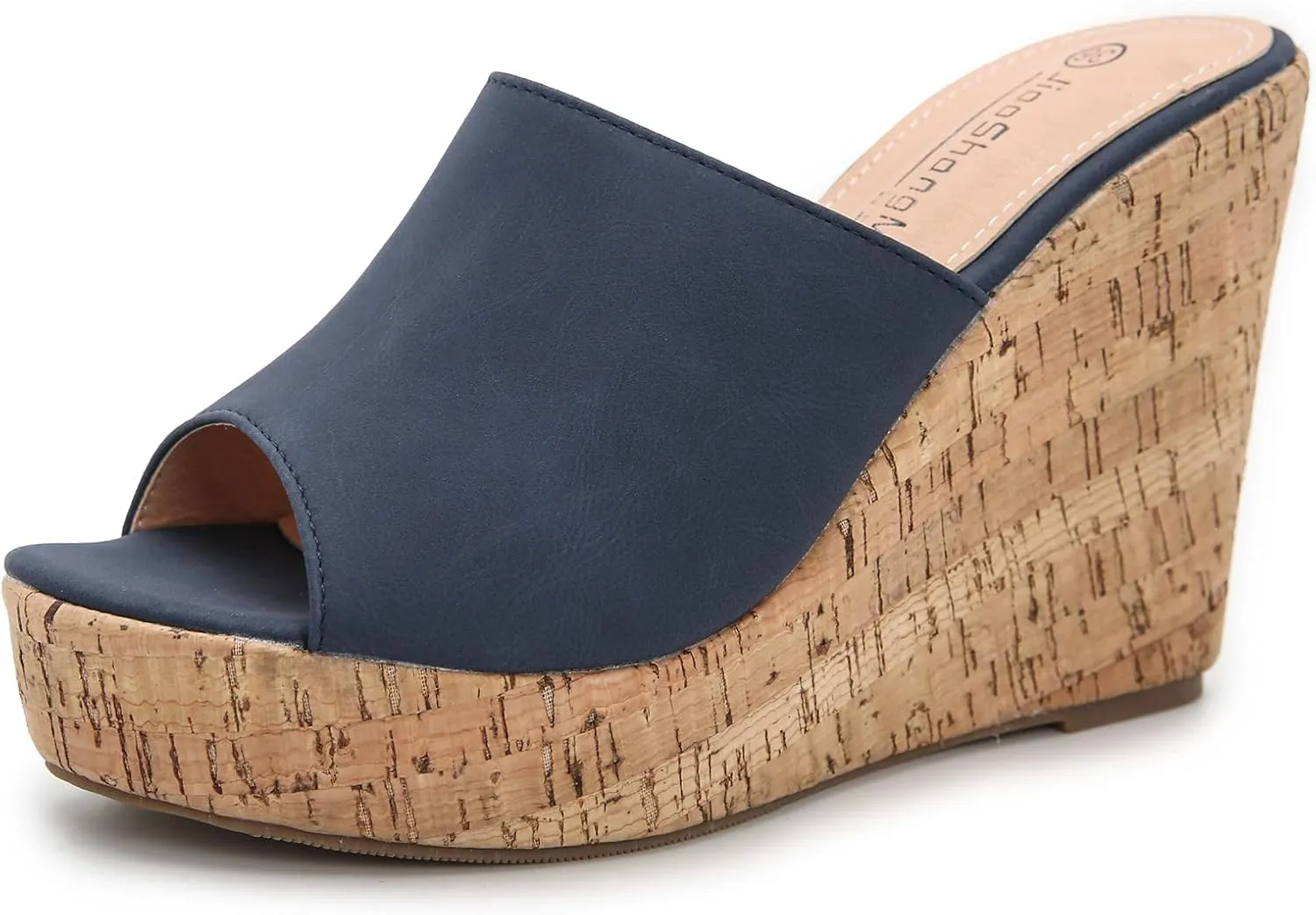 GUNIYIFS Women Open Toe Wedge Sandals Suede Casual Beach Platform Sandals Women Dressy Summer Slip on High Heels Espadrilles