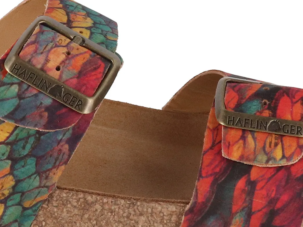 HAFLINGER Women Mules 'Bio Andrea', corkmulti feather