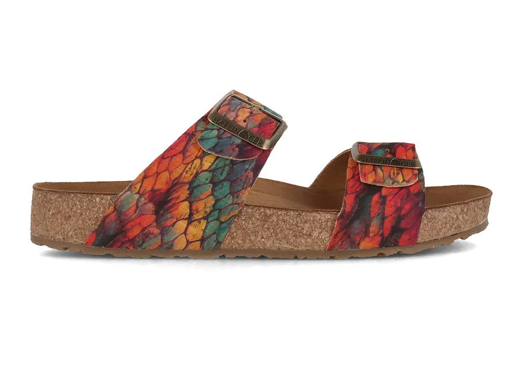 HAFLINGER Women Mules 'Bio Andrea', corkmulti feather