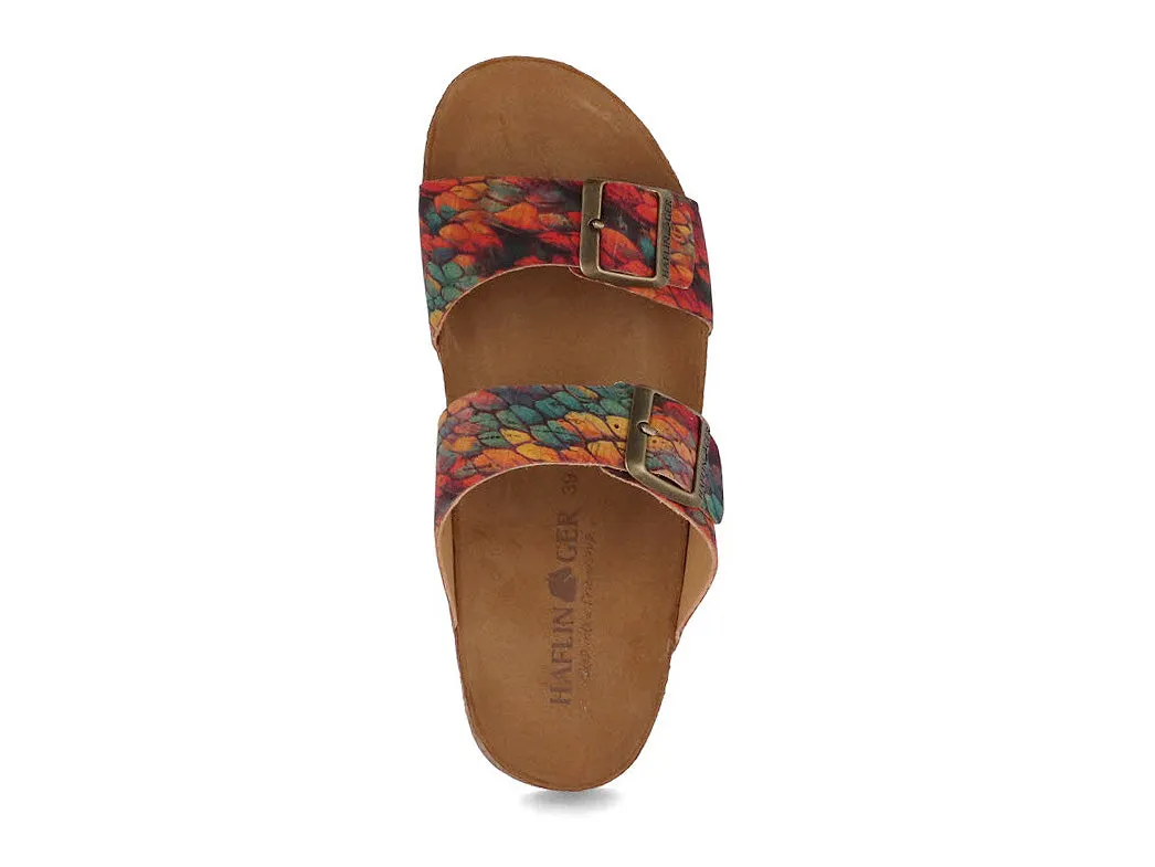 HAFLINGER Women Mules 'Bio Andrea', corkmulti feather