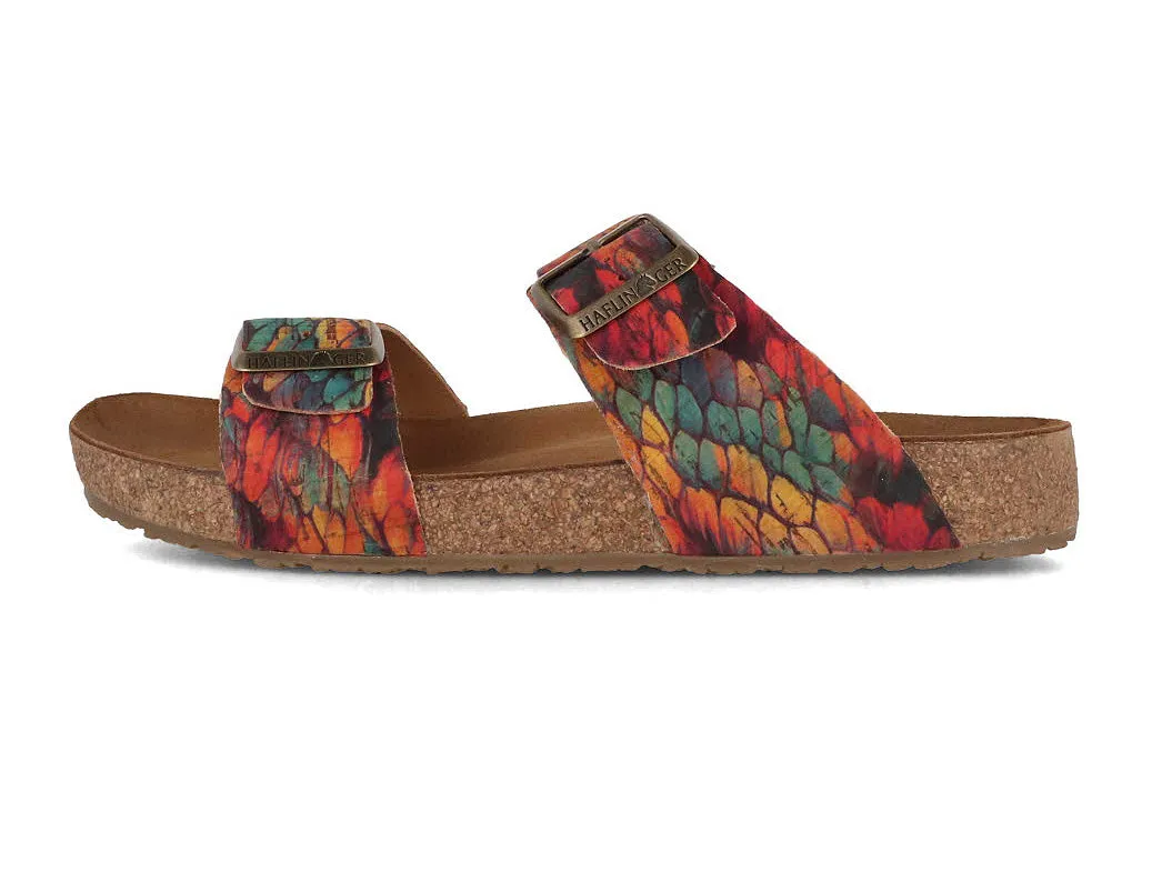 HAFLINGER Women Mules 'Bio Andrea', corkmulti feather