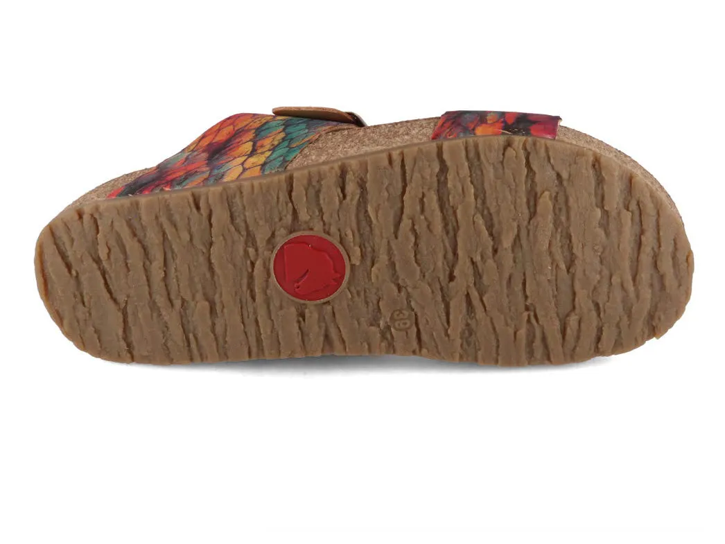 HAFLINGER Women Mules 'Bio Andrea', corkmulti feather