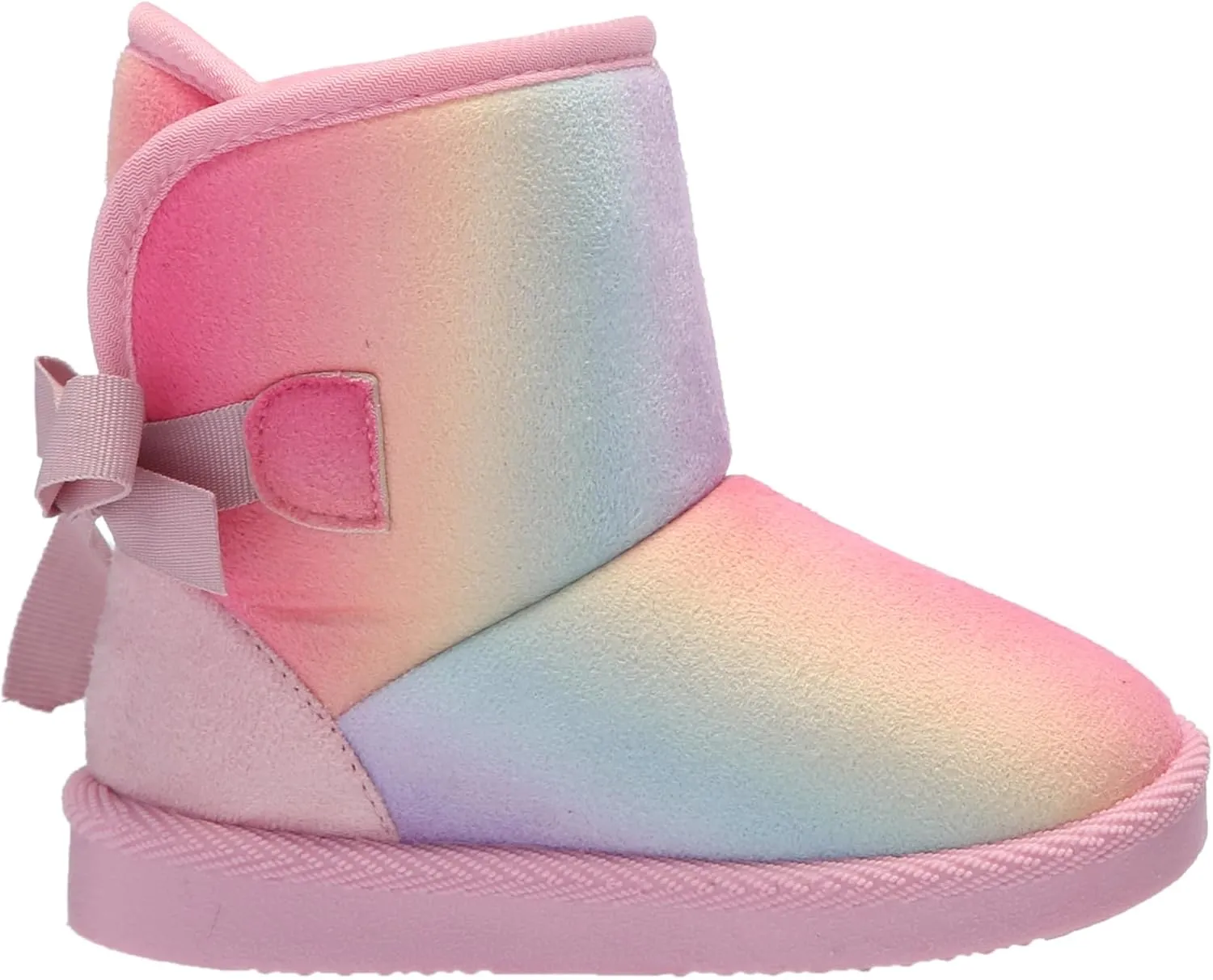 Josmo Girl's Rainbow Winter Outdoor Non-Slip Faux-Fure Soft Comfort Boots