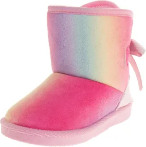 Josmo Girl's Winter Snow Warm Plush Outdoor Non-Slip Faux-Fure Soft Comfort Boots