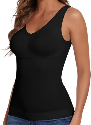 JOYSHAPER Women's Shapewear Tank Tops Padded Bra Shapewear V-Neck Tummy Control Shapewear Camisole