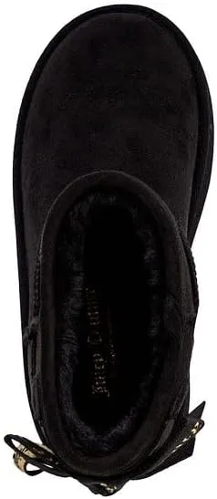 Juicy Couture Girls Slip On Winter Boots Warm Insulated Fashion Ankle Booties Outdoor Snow Boot for Little Kid/Big Kid