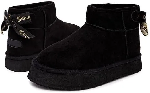 Juicy Couture Girls Slip On Winter Boots Warm Insulated Fashion Ankle Booties Outdoor Snow Boot for Little Kid/Big Kid