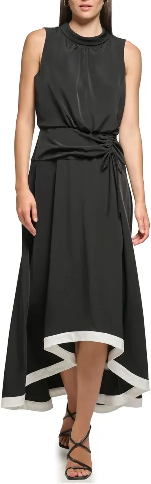 Karl Lagerfeld Paris Women's Blak and White High-Low Maxi Dress