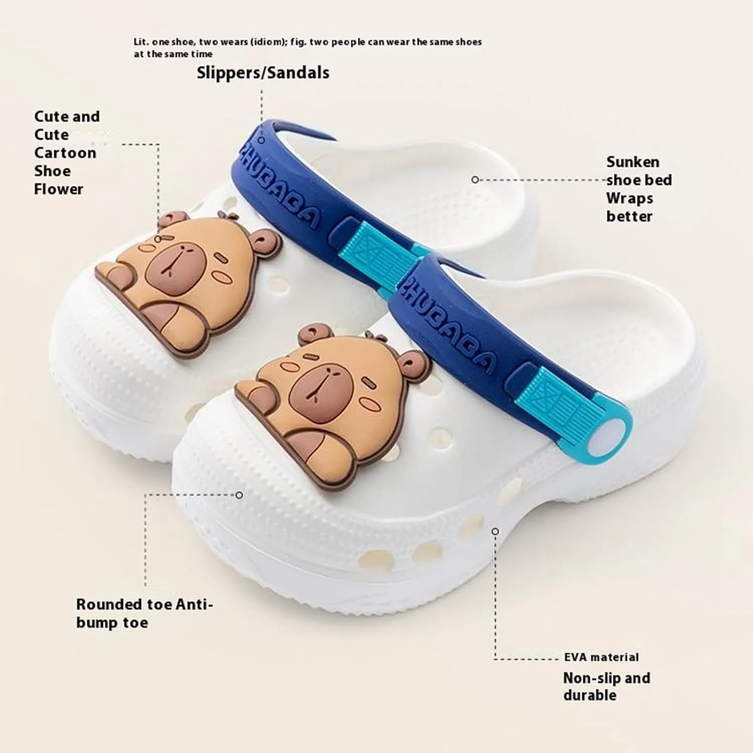 Kids Cute Clogs Cartoon Garden Shoes Boys Girls Slides Slippers Indoor Outdoor Children Water Shower Beach Pool Sandals