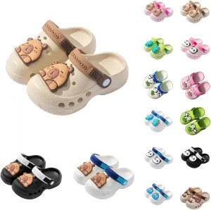 Kids Cute Clogs Cartoon Garden Shoes Boys Girls Slides Slippers Indoor Outdoor Children Water Shower Beach Pool Sandals