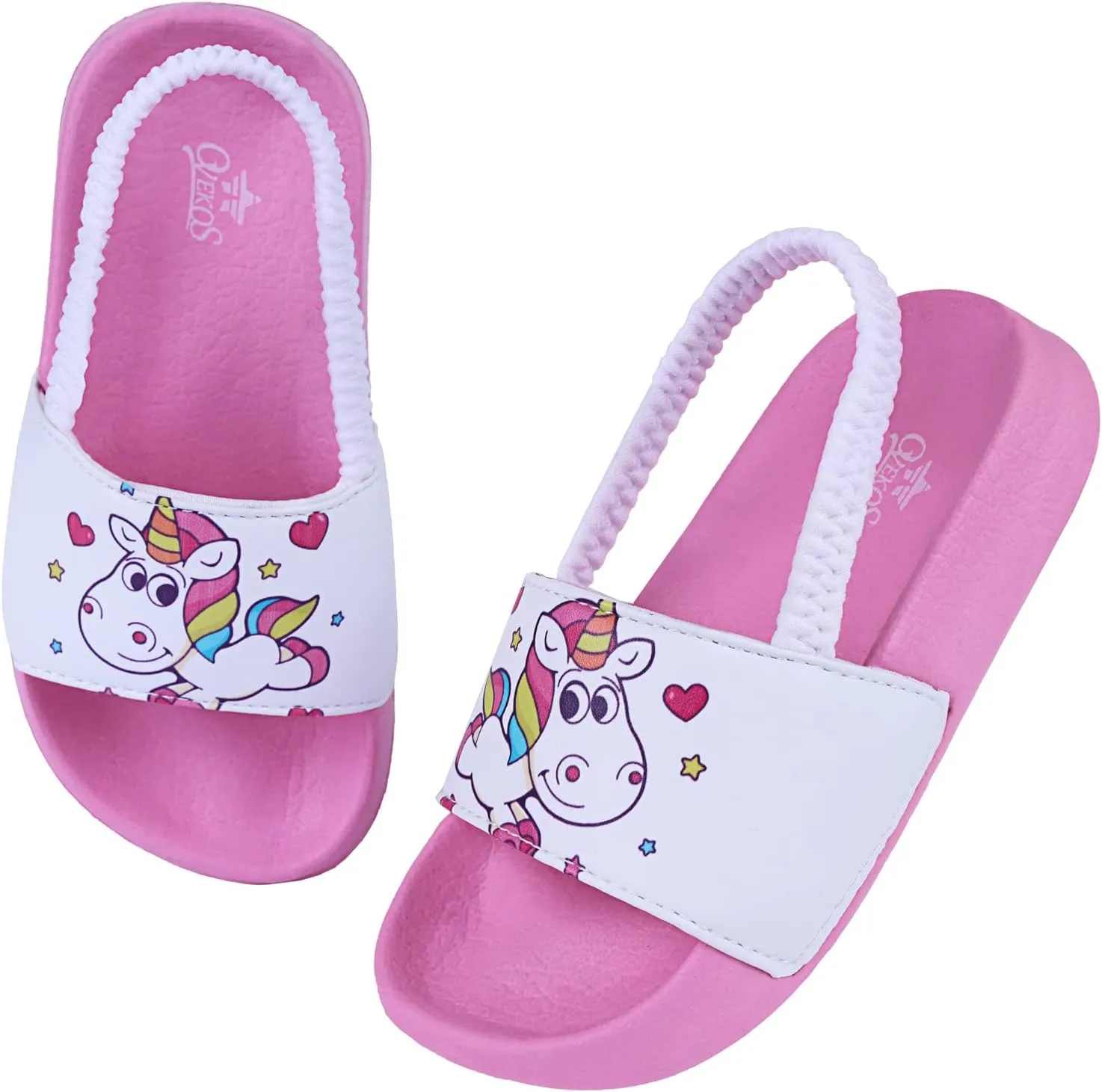 Kids Flip Flops Sandals Toddler Boys Girls Sequin Slides Shower Beach Pool Shoes Slip on Summer Slippers with Back Strap