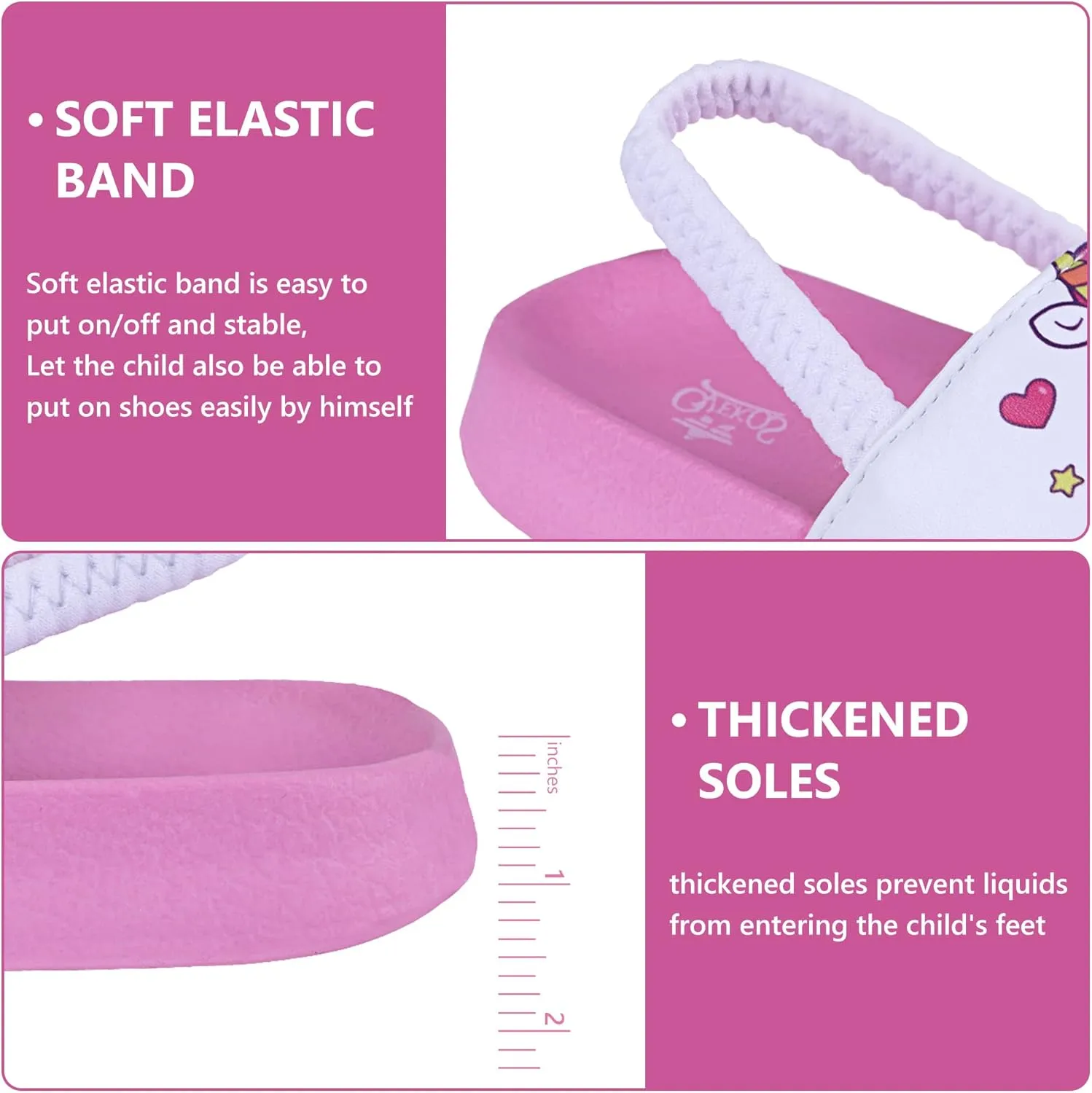 Kids Flip Flops Sandals Toddler Boys Girls Sequin Slides Shower Beach Pool Shoes Slip on Summer Slippers with Back Strap