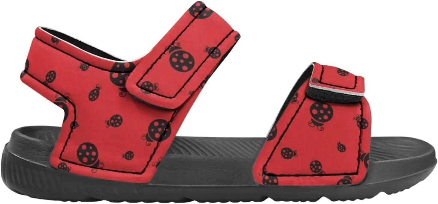 Kids Sandals Dragon Print Summer Sport Hiking Sandals Leather Beach Water Shoes for Boys Girls