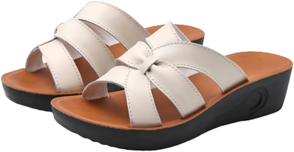 Ladies Platform Sandals - Casual Fashion Wedge Summer Beach Shoes - Comfortable Lightweight Slippers - Z Shape Ladies Rhinestone Wedge Sandals