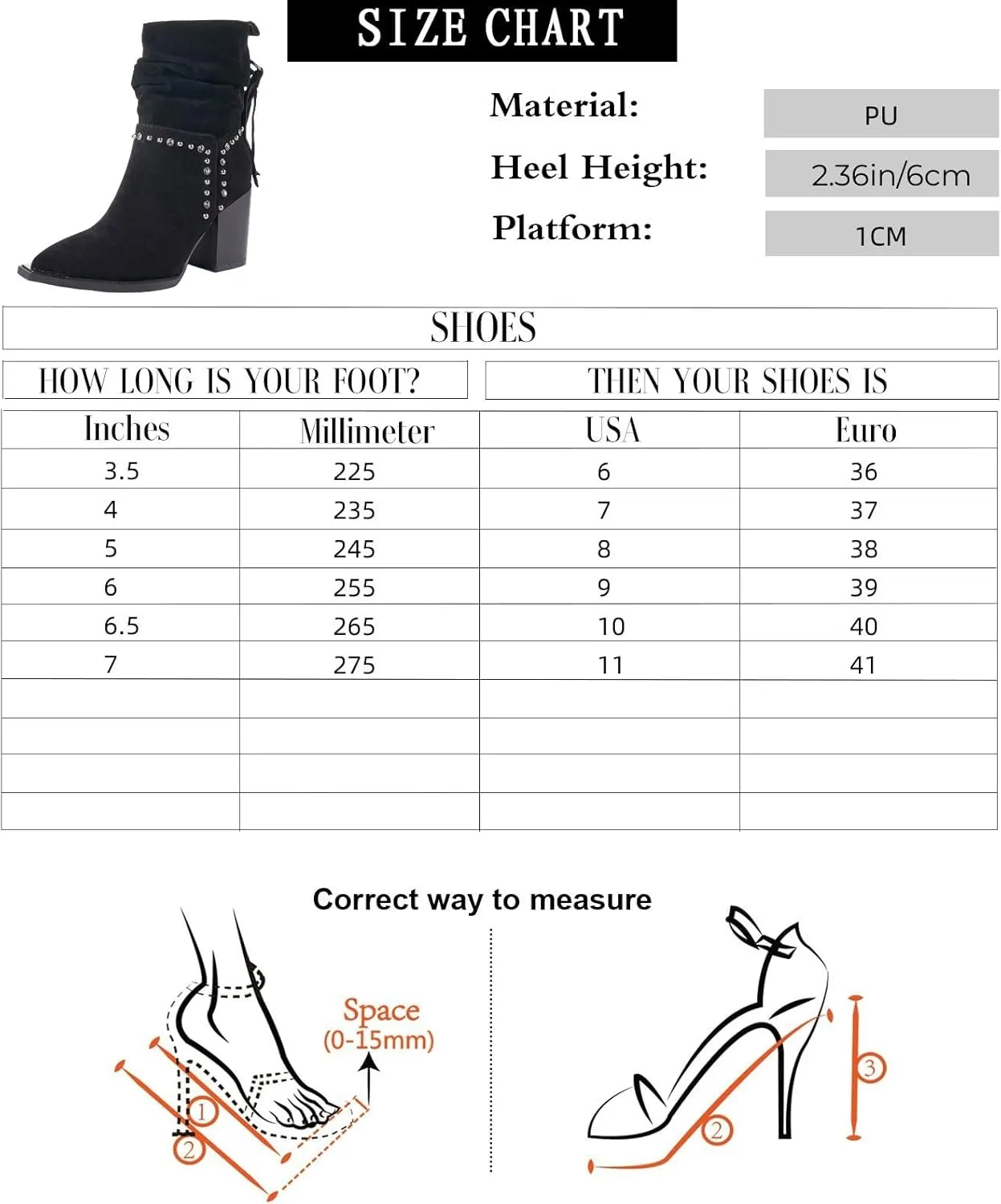 LALA IKAI Women's Fringe Ankle Boots Chunky Block Heel Studded Suede Booties Shoes With Rhinestones